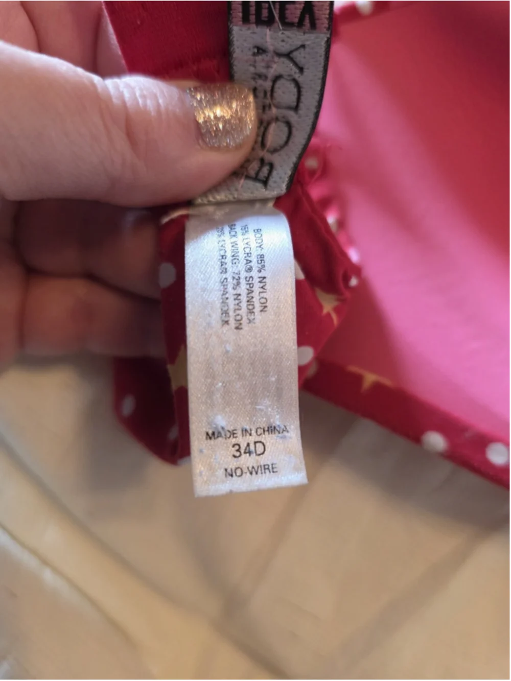 34D Y2K 2007 Ipex Body by Victoria's Secret Red Polka Dot Star Bra Lined Glam